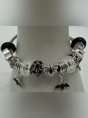 CUSTOM HANDMADE EUROPEAN GLASS BEAD CHARM BRACELETS-SEE DESRIPTION